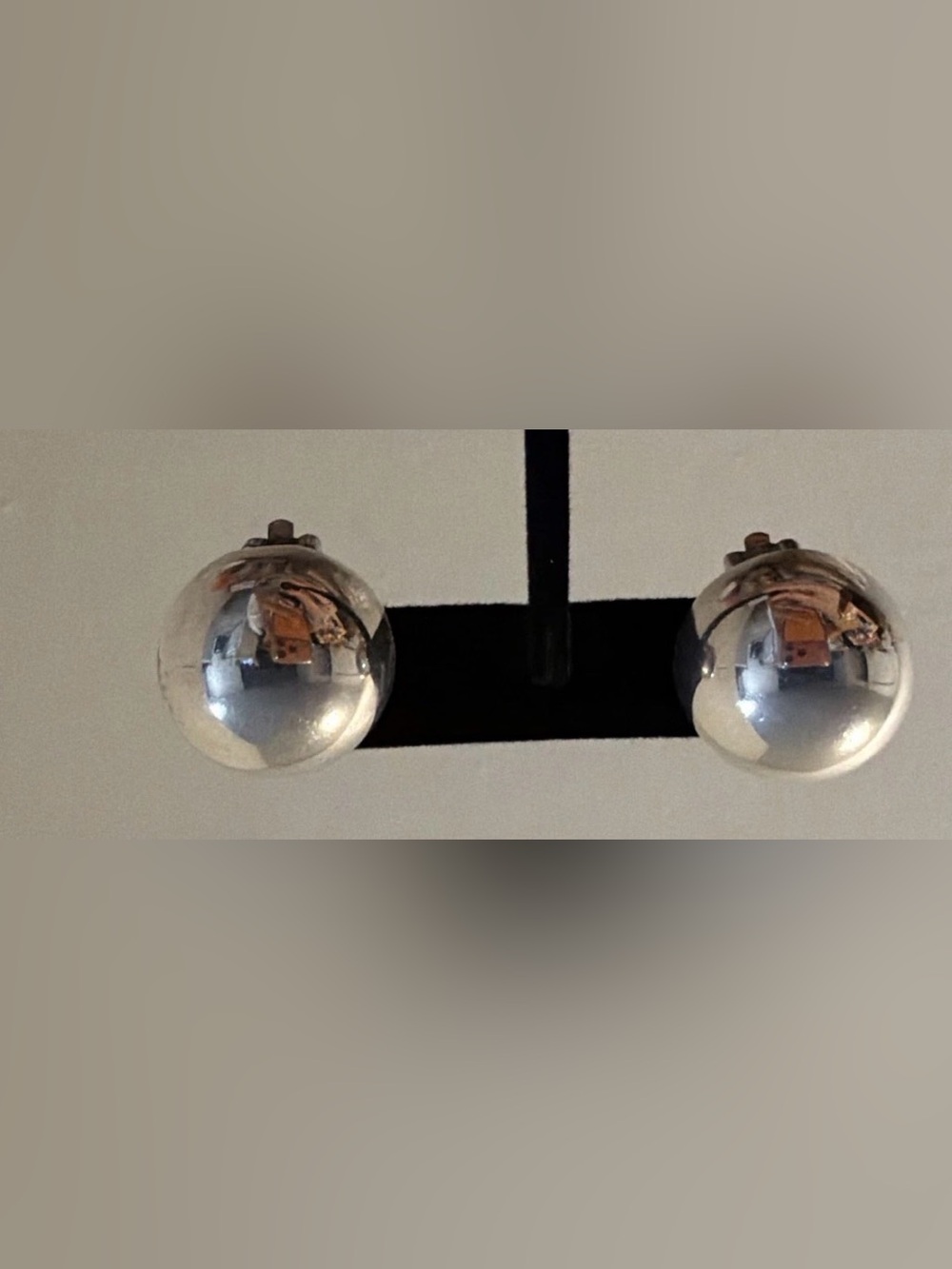 Minimalist Glass Orb Pendant on Black Metal Bar